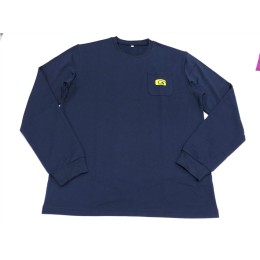 Customized blue royal blue round neck T-shirt design yellow embroidered logo T-shirt supplier T-shirt specialty store  Macao Ocean Garden Factory Management Office T1112 Customized blue royal blue round neck T-shirt design yellow embroidered logo T-shirt supplier T-shirt specialty store  Macao Ocean Garden Factory Management Office T1112